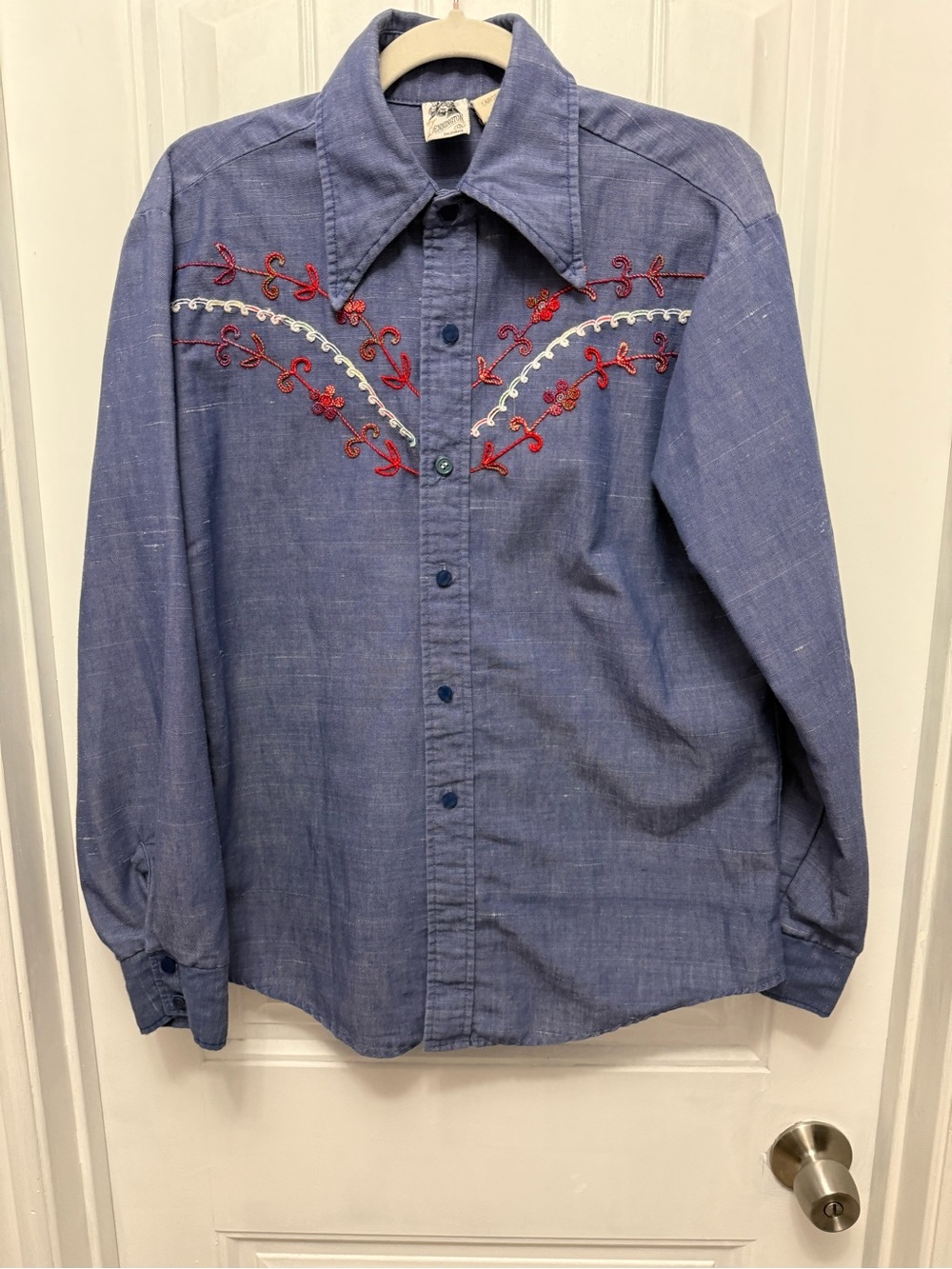 Vintage 1970's Kennington LTD California Shirt Mens Size Large Embroidered (11-3